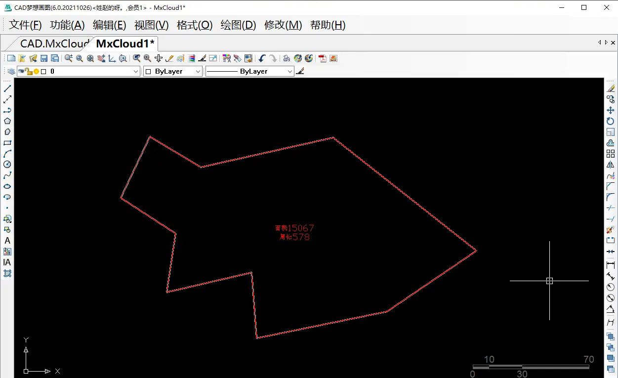 CAD面积周长同步测量