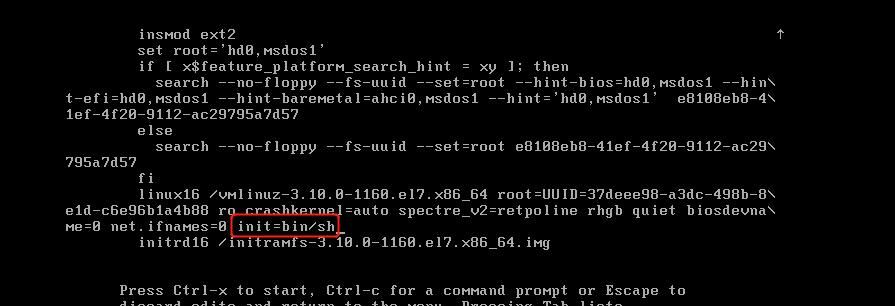 Linux命令——centos7 重置root密码