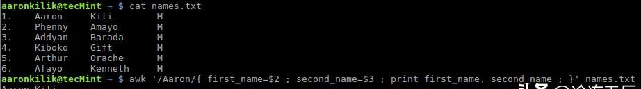 Linux｜Awk 变量、数字表达式和赋值运算符