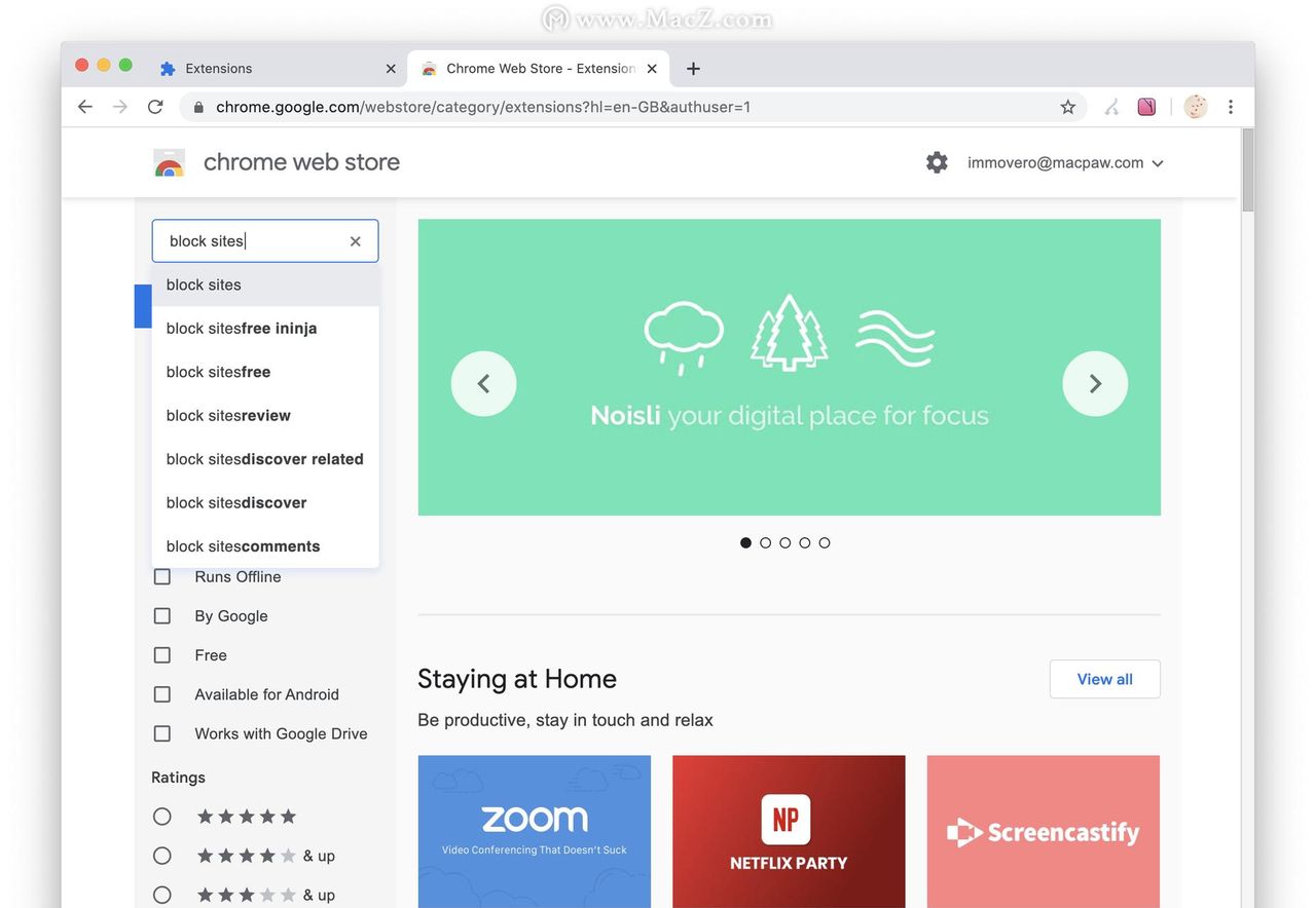网站太多太杂很烦人？macz小编告知你如何在Chrome上屏蔽任何网站