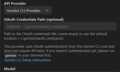 cursor免费替代， 通过cline对接gemini cli编程
