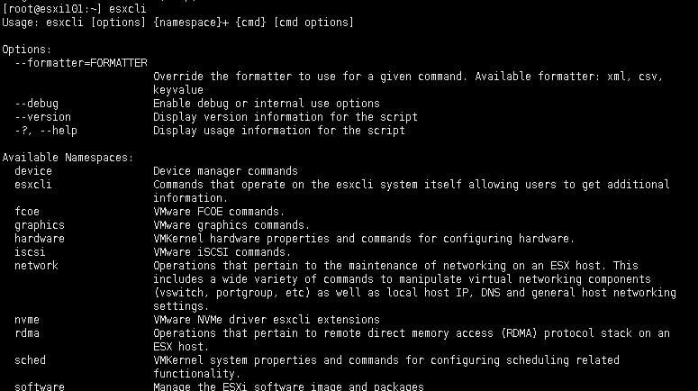 虚拟平台ESXI主机的命令行操作指令