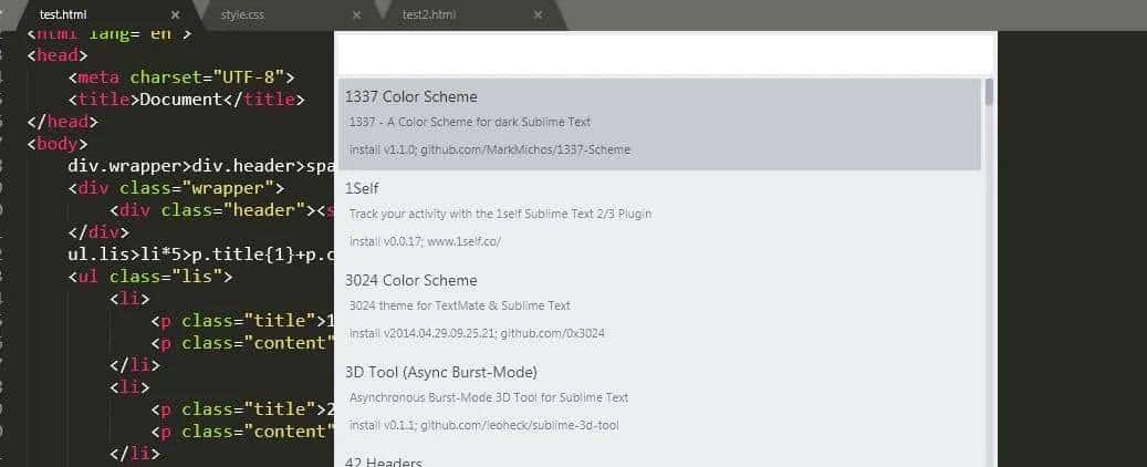 Sublime Text常用快捷键和插件