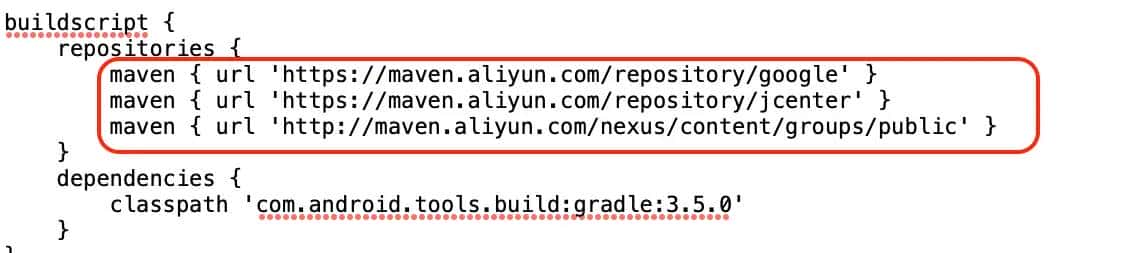 Flutter project :app > project :XXXX或Could not resolve com.android.tools.build:gradle:3.5.0