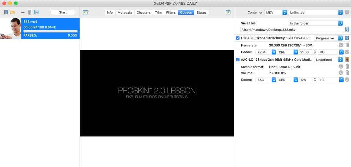 XviD4PSP for mac(多媒体文件格式转换器)