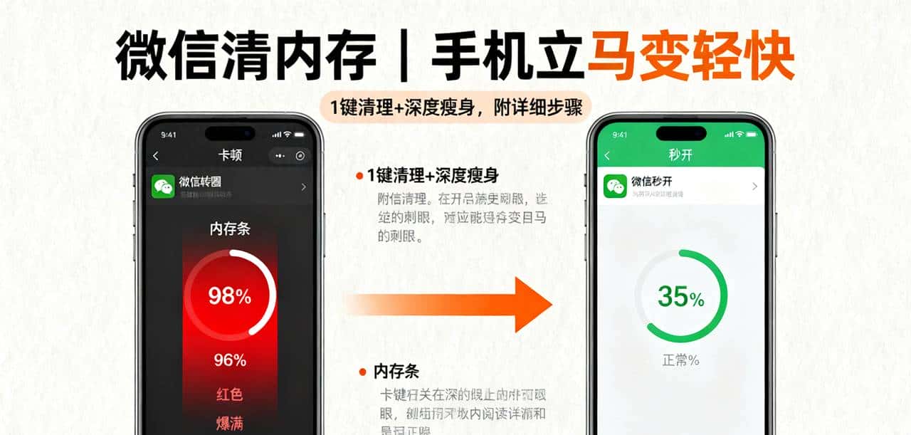 手机太卡？微信内存占满了！教你1键清理，手机立马变轻快 - 宋马