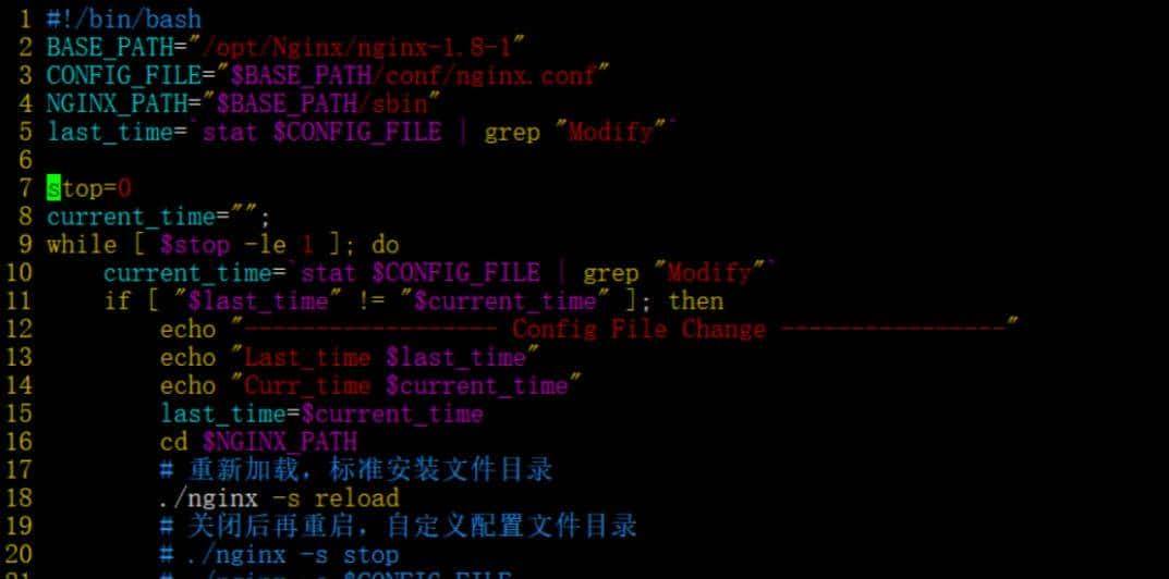 Nginx实战-监控nginx.conf配置文件，配置文件修改自动重启nginx