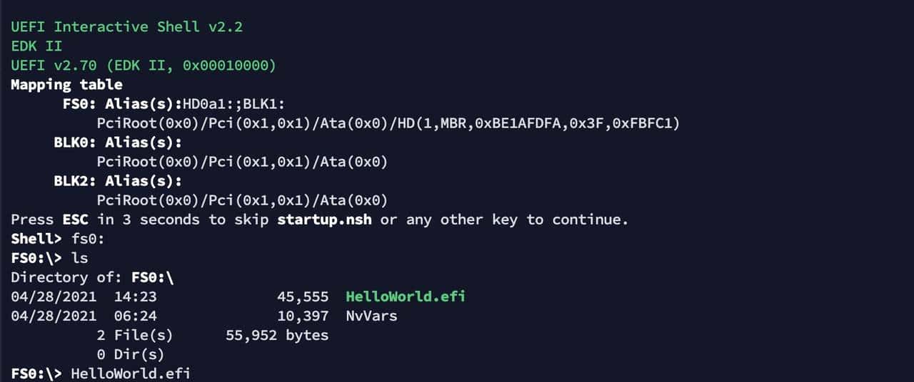 计算机启动知识系列 - 一个UEFI例子