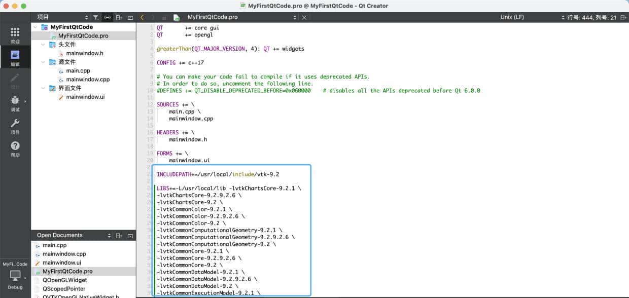 macOS-cmake编译vtk-9.2，Qt6.6.0引用vtk-9.2