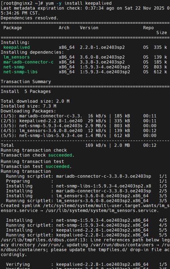 Keepalived实现Nginx高可用架构