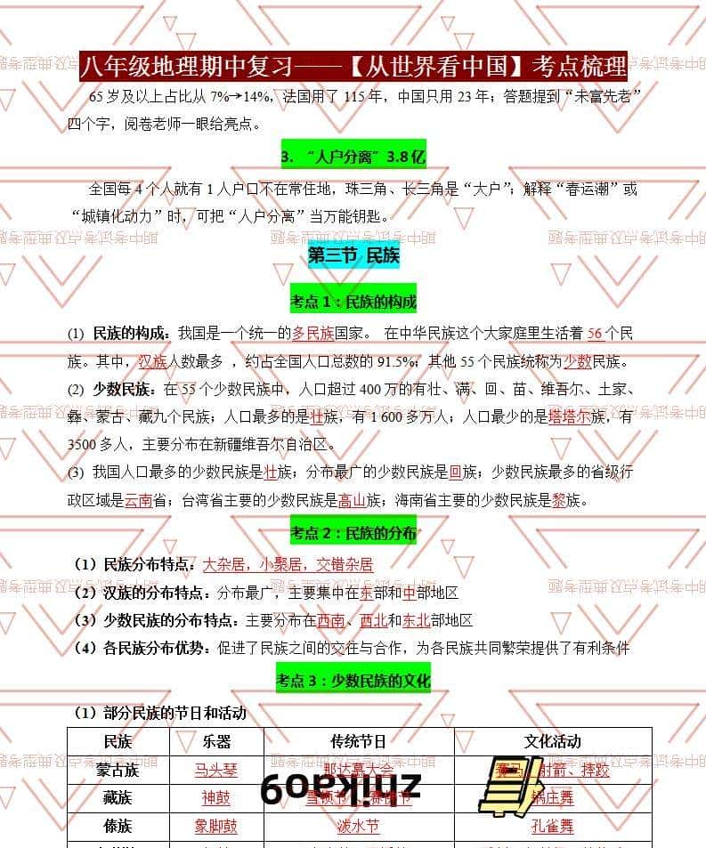 八年级地理期中必考点!从世界看中国提分秘籍,孩子轻松拿满分!