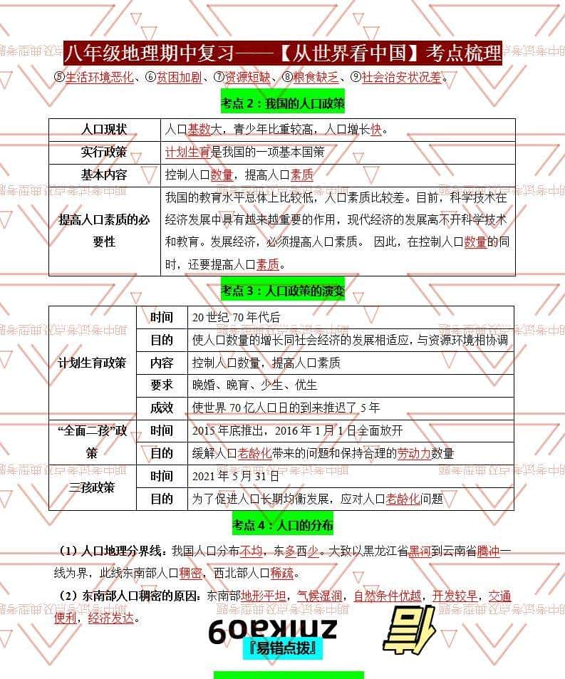 八年级地理期中必考点!从世界看中国提分秘籍,孩子轻松拿满分!