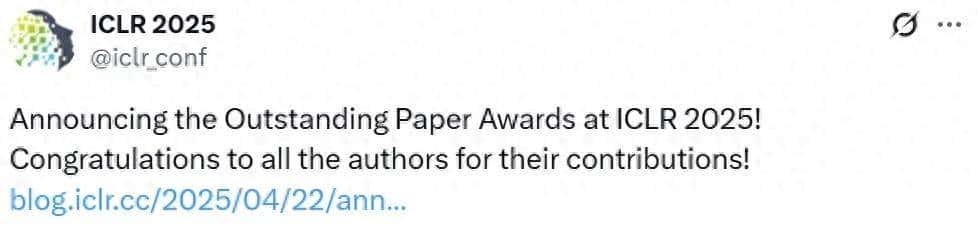 ICLR 2025杰出论文奖出炉，中国科大等论文获奖 - 宋马