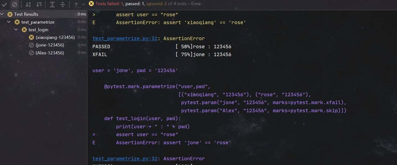 pytest—pytest.mark.parametrize的使用