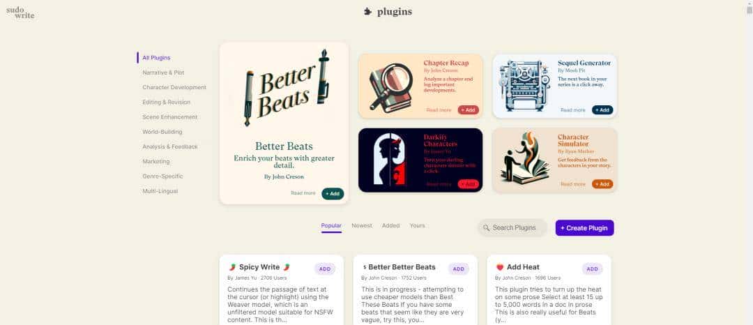 浅尝AI写作工具之「Sudowrite」：全能型写作助手