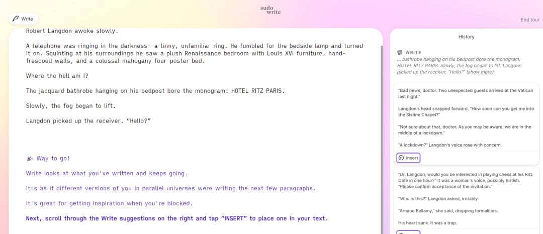 浅尝AI写作工具之「Sudowrite」：全能型写作助手