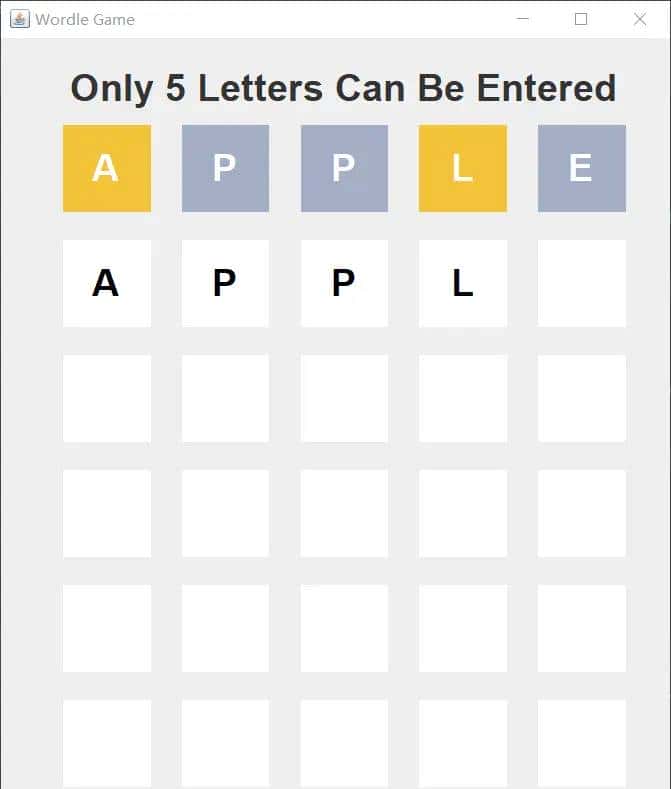 Java swing wordle猜词游戏