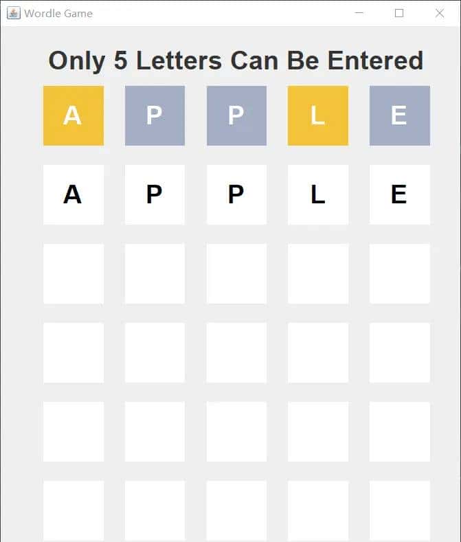 Java swing wordle猜词游戏
