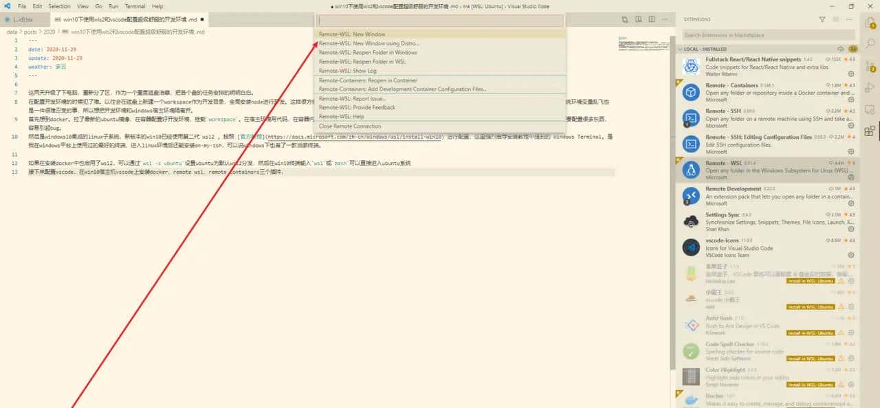 win10下使用wls2和vscode配置超级舒服的开发环境