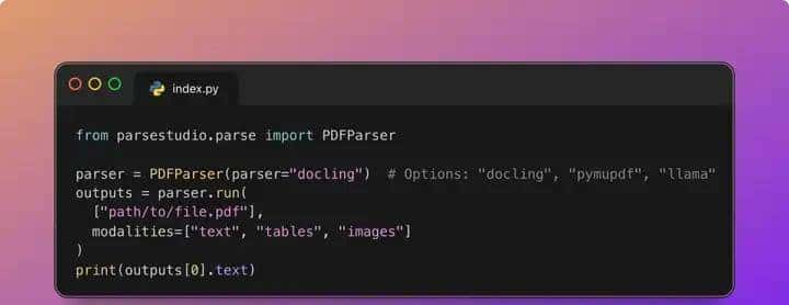 一站式PDF解析神器!统一封装Docling、PyMuPDF、LlamaParse!