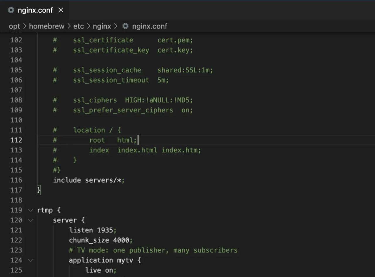 Mac搭建Nginx流媒体服务器，进行推流，拉流