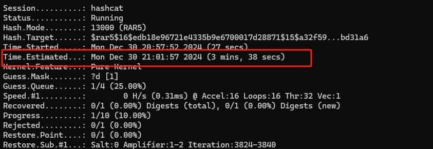 Excel、word、pdf、rar、zip文件密码忘记了，Hashcat三分钟破解