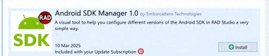 Delphi12.3中的Android SDK管理器GUI,开发安卓的利器 - 宋马