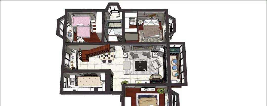 大师都在用的全屋场景SU模型合集来了