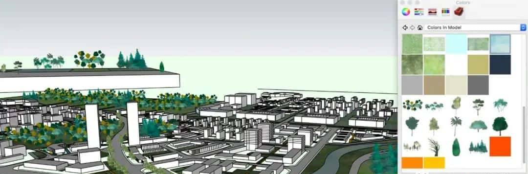 SketchUp杀疯了!10分钟搞定城市景观图纸