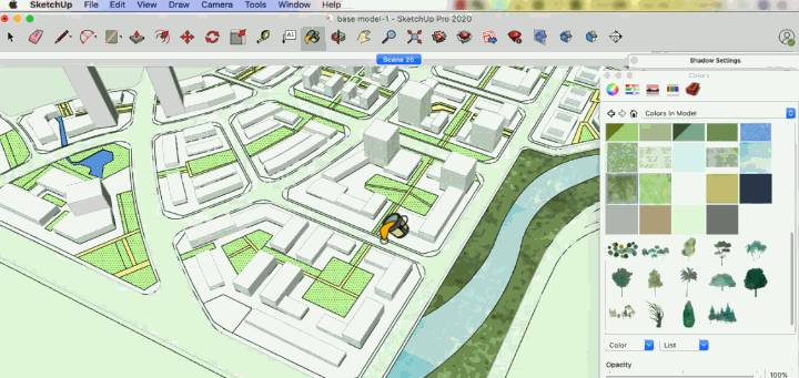 SketchUp杀疯了!10分钟搞定城市景观图纸