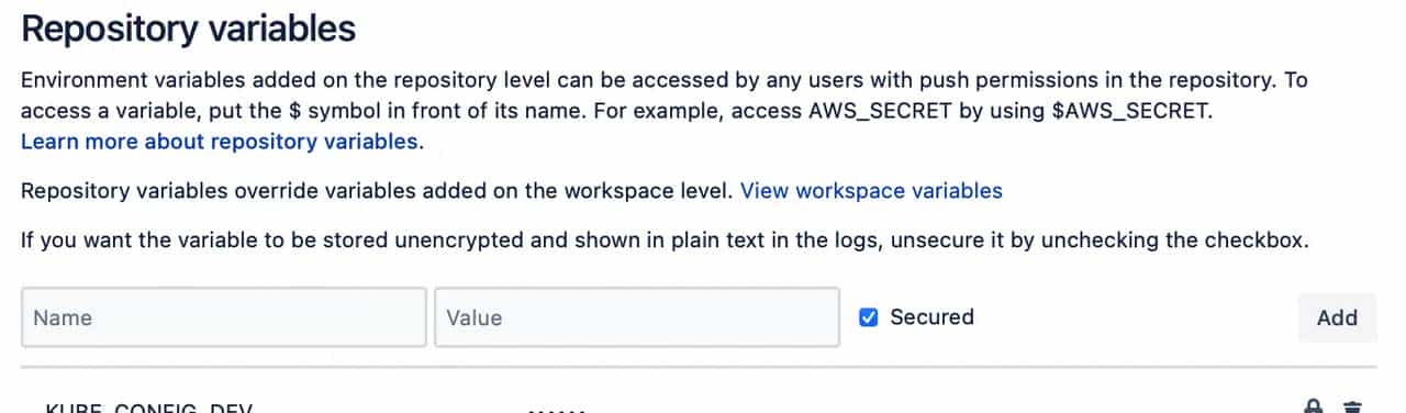 在bitbucket配置ali k8s pipeline