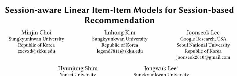 序列推荐(3): Session-aware Linear Item-Item Models for Session-based Recommendation