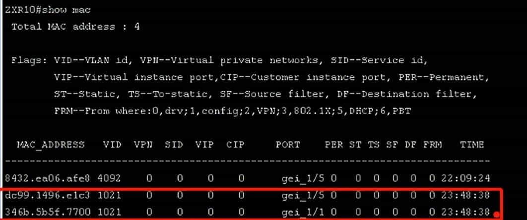 如何通过登陆网络设备查看上下层MAC地址辅助判断网络故障