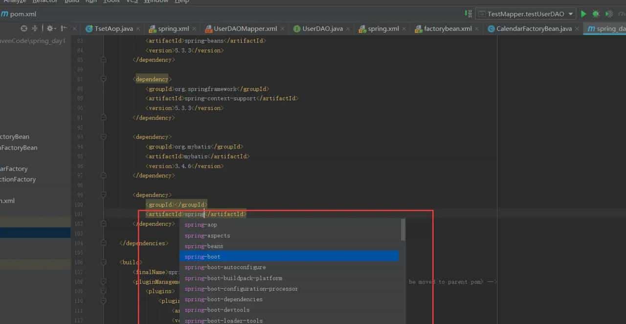 IDEA-pom文件中添加依赖自动补齐/自动提示&&常用mapper和mybatis-config模板配置