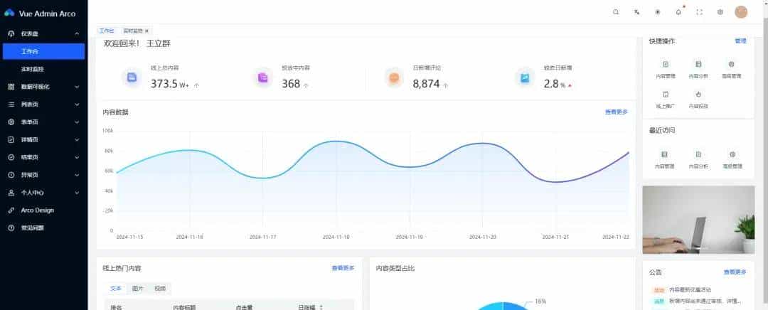 【开源】一款高效优雅的 Vite+Vue3 中后台管理模板——Arco-Admin