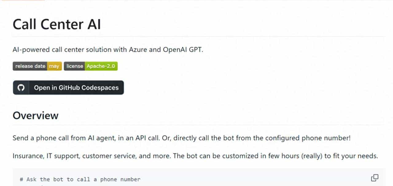 微软开源call-center-ai：打造AI驱动的企业级智能呼叫中心 - 宋马