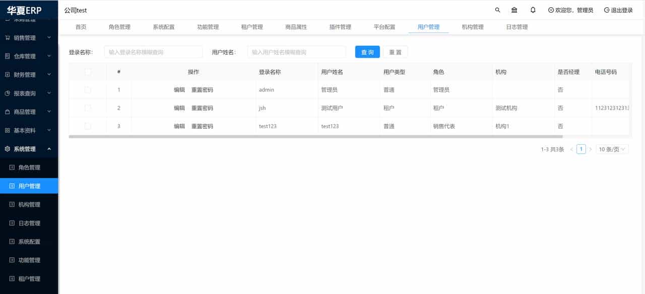 java版ERP管理系统，开源免费 - 功能实测