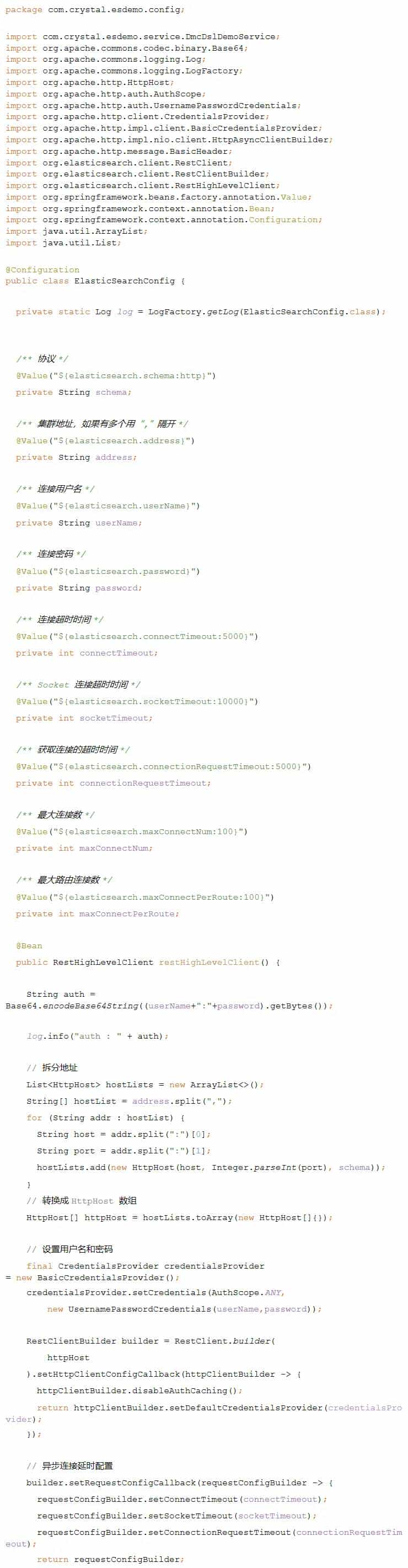 解决ElasticSearch Java High RESTful Api Basic认证的问题