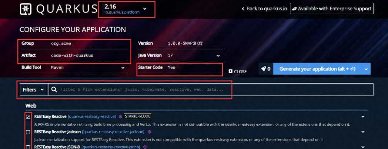 创建第一个Quarkus应用程序