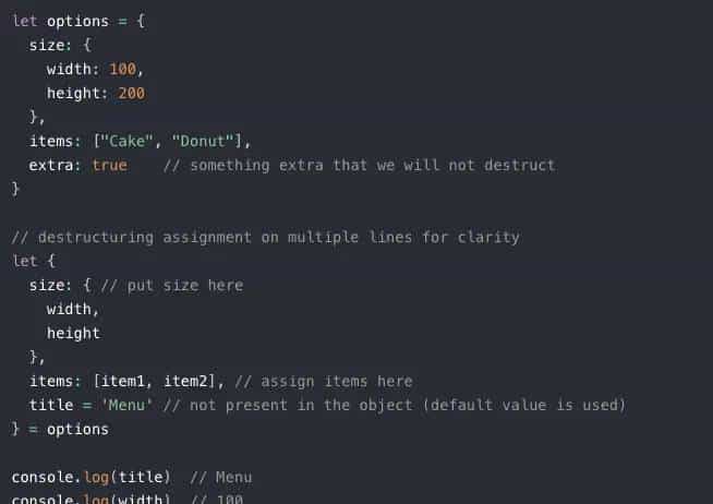 ES6中数组，对象，字符串的解构赋值