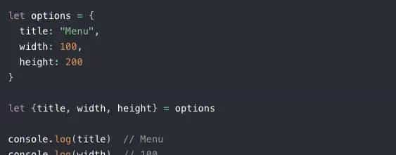 ES6中数组，对象，字符串的解构赋值