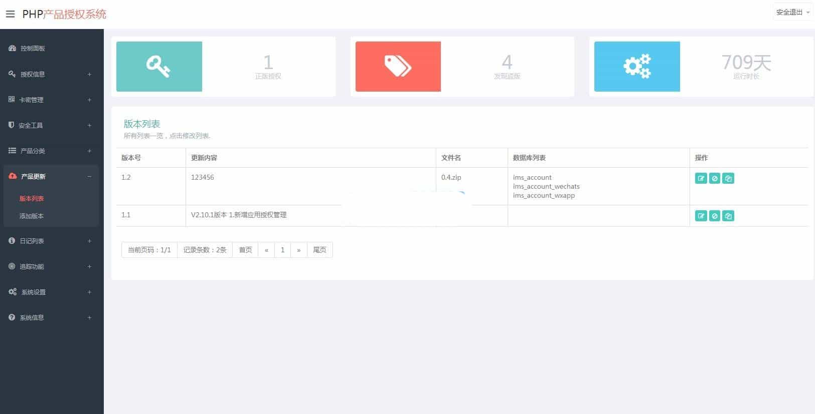 PHP网站授权系统v2.7.0卡密自助授权完整版源码(盗版追踪一键更新源码)