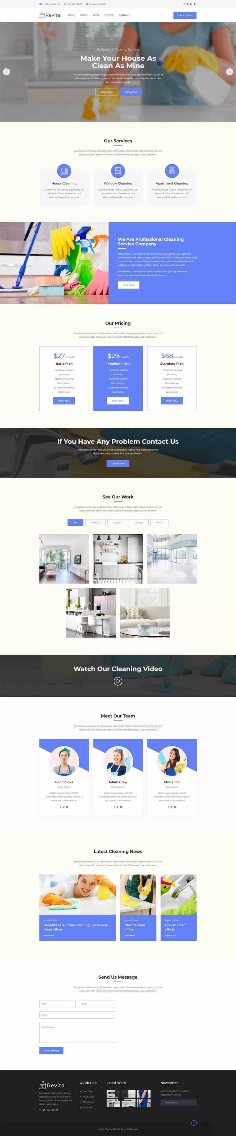 响应式bootstrap清洁家务公司网站html5模板源代码下载 - 宋马