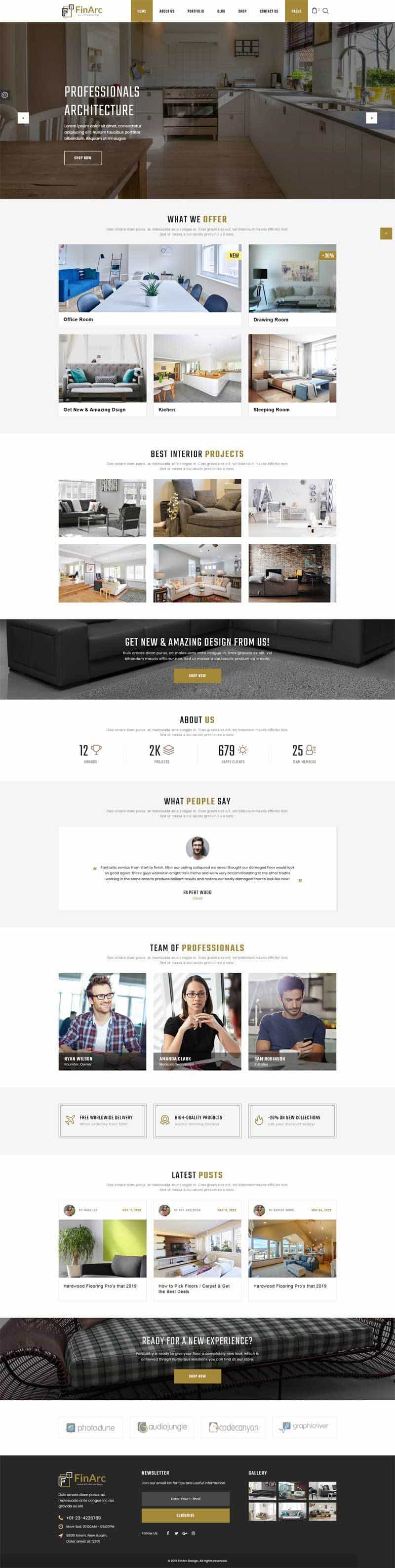 响应式的室内设计装修公司网站HTML模板源代码下载 - 宋马