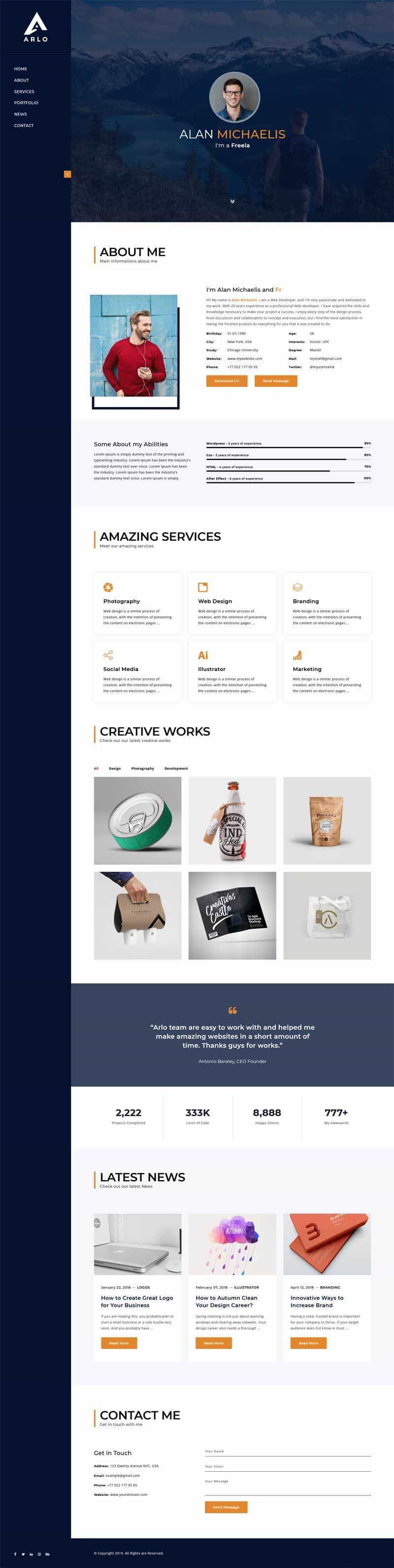 个人投资组合简历html5模板源代码下载 - 宋马
