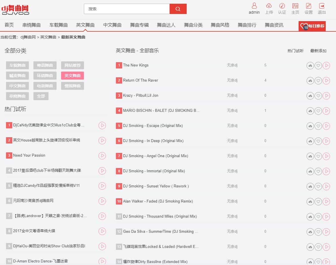 Thinkphp二次开发dj音乐网PC+wap,带采集,会员充值,用户组购买,整站带数据