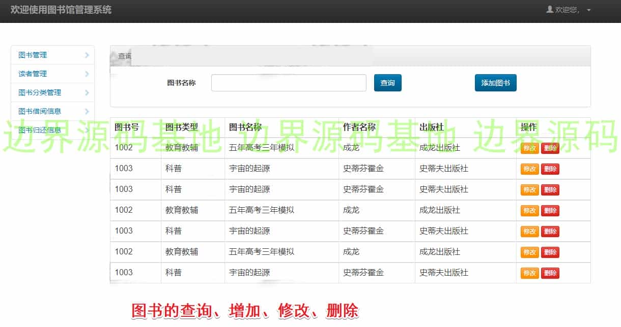 Javaweb图书管理系统servlet jdbc mysql jsp 权限分离源代码