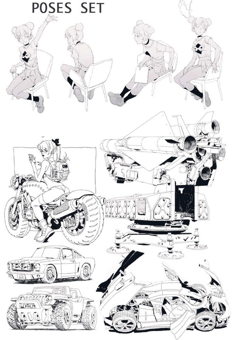 星雨角色原画CG厚涂日系线稿插画板绘课程教程人体造型结构透