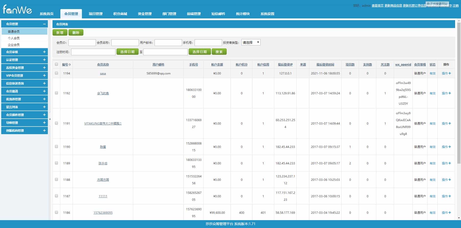 PHP公益股权众筹源码/方维众筹V1.71/PC+WAP+完美无限制商业版