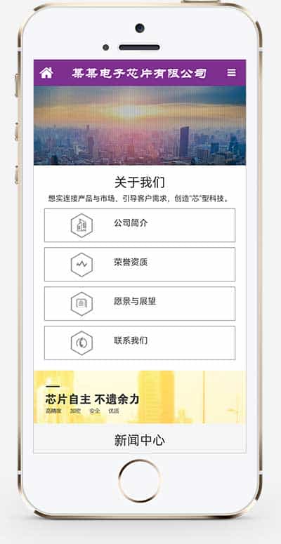 （自适应手机端）紫色响应式电子元件网站pbootcms模板 芯片研发设计网站模板 - 宋马